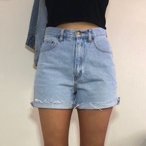 High waisted denim shorts